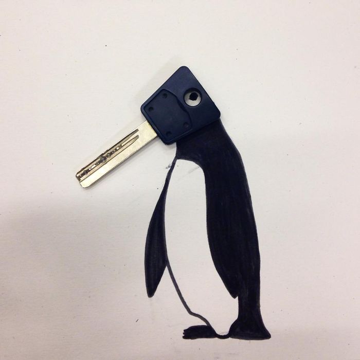 cap de pinguin din cheie