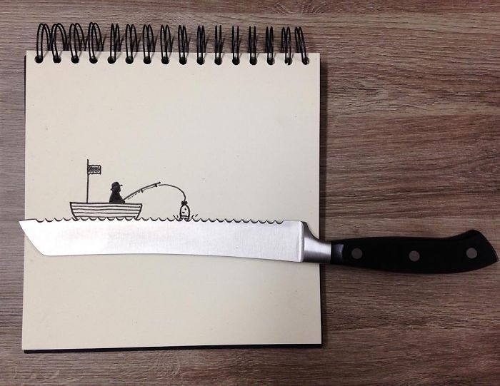 valuri din lama unui cutit